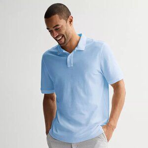 Sonoma Goods For Life® Short Sleeve Relaxed Fit Pique Polo-Scott Blue